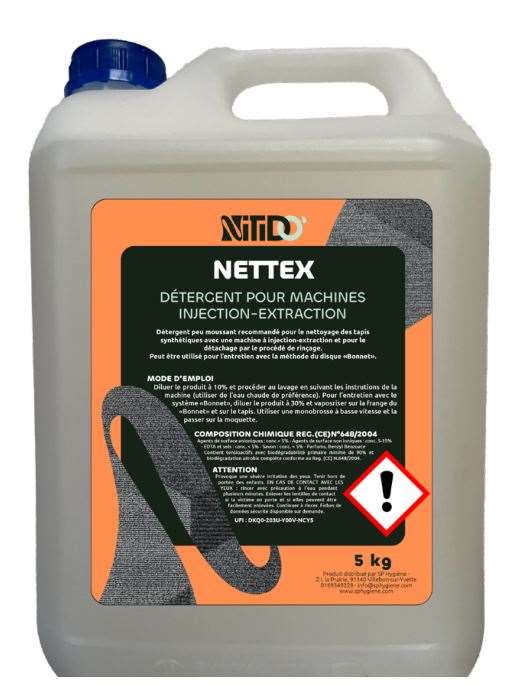 Image de Injection/Extraction moquette non moussant NETTEX -bidon 5L