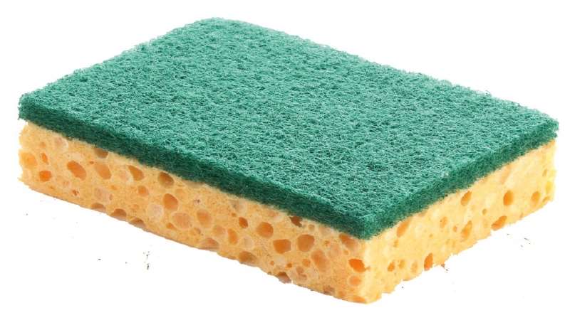 Image de Tampon abrasif vert sur éponge jaune 130x90-paquet 10