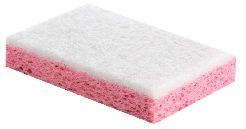 Image de Tampon abrasif blanc sur éponge rose-paquet 10