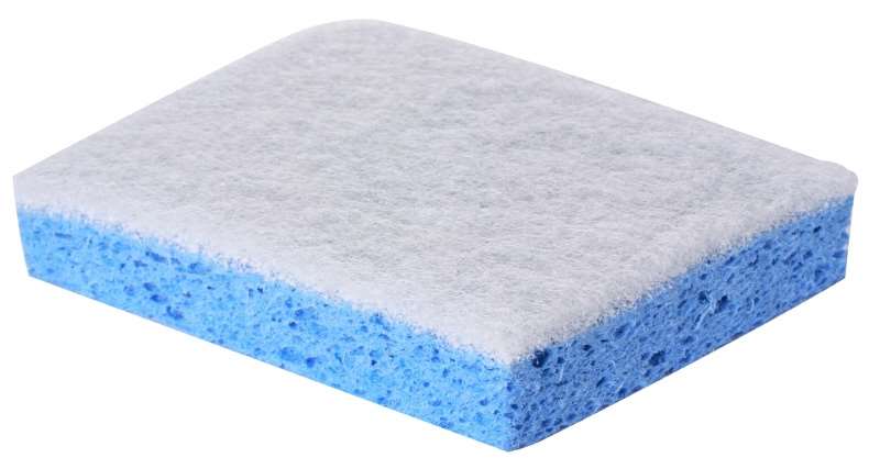 Image de Tampon abrasif blanc sur éponge bleu-paquet 10