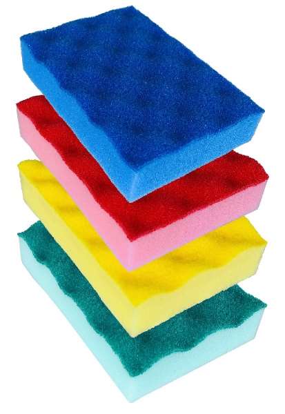 Image de Eponge synthétique verte grattante-lot5
