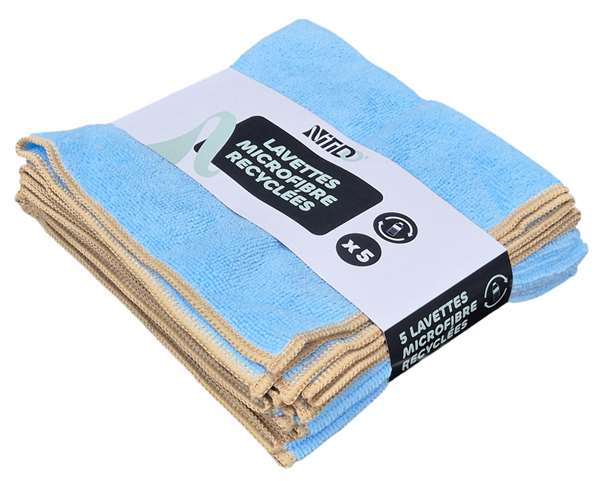 Image de Microfibre poussière 40x40cm bleu-sachet 5