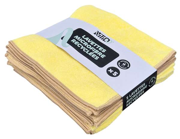 Image de Microfibre poussière 40x40cm jaune-sachet 5
