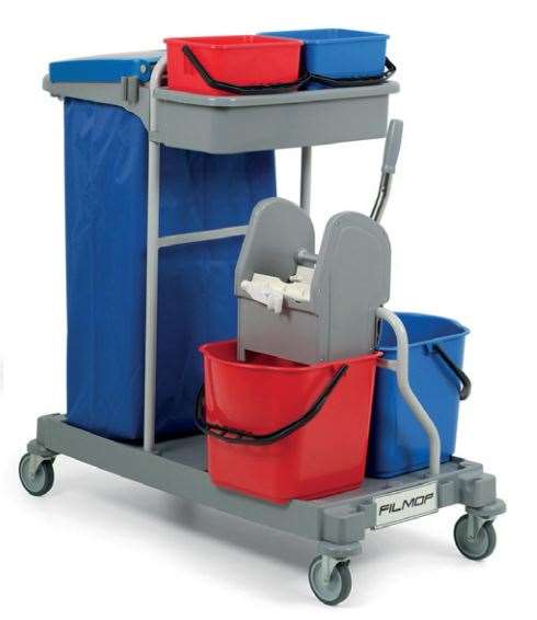 Image de Chariot Ménage ARIANE 1050 2 seaux 15L-presse-couvercle