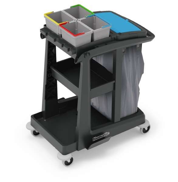 Image de Chariot ménage ECO-Matic 1-4 seaux 5L-étagère-collecteur
