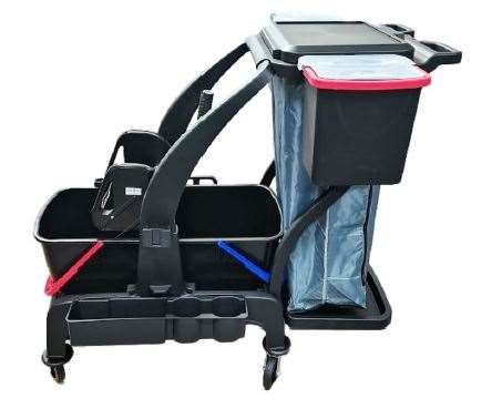 Image de Chariot Ménage-2 seaux 20L-2 seaux 8L-presse-support sac