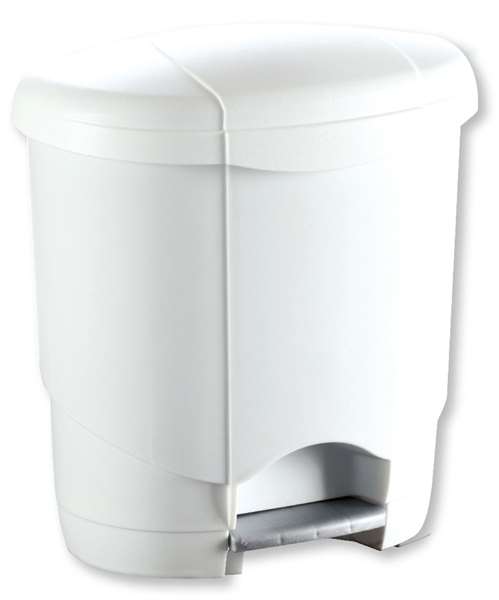 Image de Poubelle plastique blanc 6L à pédale