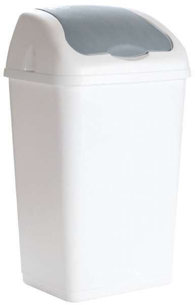 Image de Poubelle plastique blanc 18L couvercle basculant