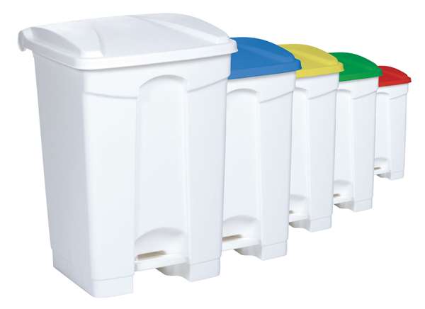 Image de Poubelle plastique blanc 45L à pédale