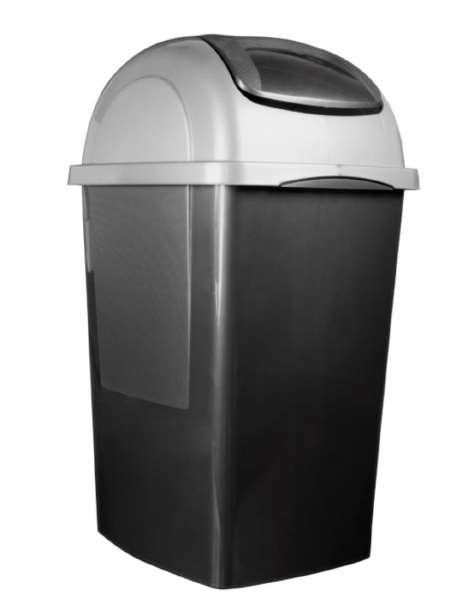 Image de Poubelle basculante EUROPA 65L noir/gris