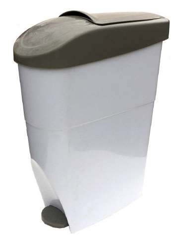 Image de Poubelle hygiène féminine à pédale blanche