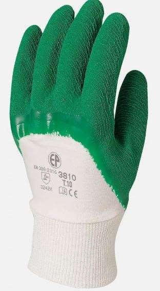 Image de Gant enduit latex crêpé vert-12 paires T8