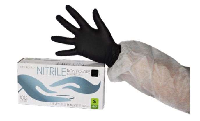 Image de Gant d'examen nitrile noir non poudré-boite 100 M