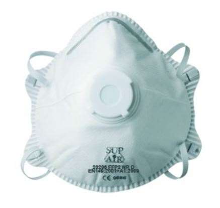 Image de Masque filtrant blanc à coque avec valve FFP2 NR D- boite 10