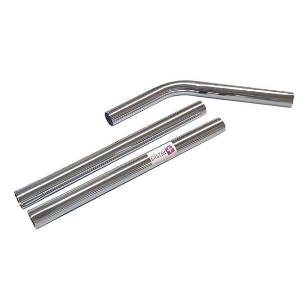 Image de Lot 2 tubes+1 coude métal chromé Ø38