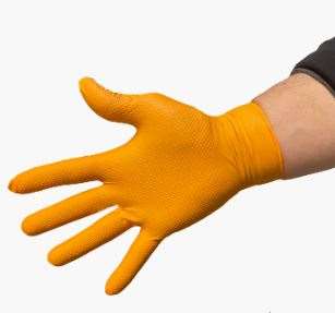 Image de Gant nitrile orange non poudré-boite 100 S