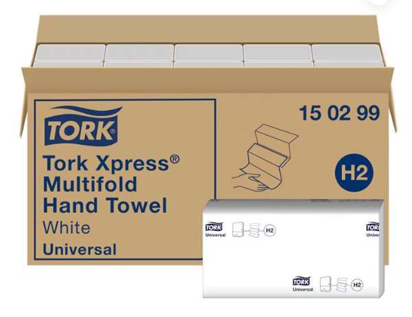 Image de Essuie-mains enchevetrés blancs  carton 4740 - TORK H2