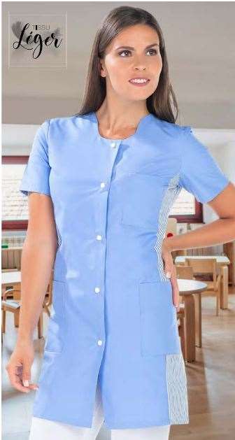 Image de Blouse ELISE popeline bleu manche courte 3